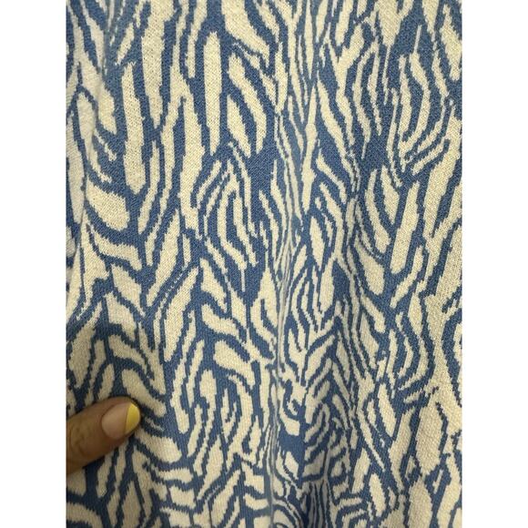 Diane von Furstenberg Women's BLUE FLORAL Collared Midi Wrap KNIT Dress Plus XXL - Picture 8 of 9